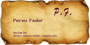 Pervu Fedor névjegykártya